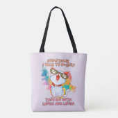 Grappige kat die tegen zichzelf praat - Schattigee Tote Bag (Achterkant)