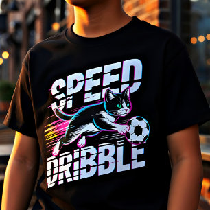Grappige Kat die Voetbal Speelt - Cadeau voor Kind T-shirt
