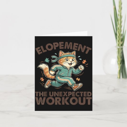 Grappige kat die wegloopt meme elopement het onver kaart (Voorkant)