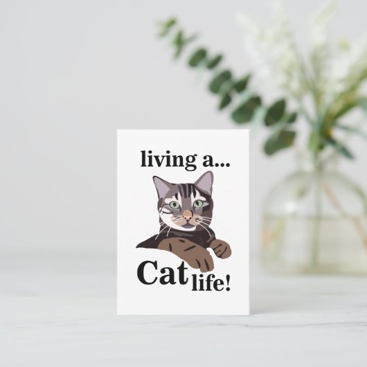 Grappige kat Dierenarts Huisdier Visitekaartje (Staand voorkant)