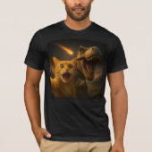 Grappige kat Dino Selfie Meteor Meme Surreal Apoca T-shirt (Voorkant)