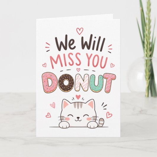 Grappige kat Donut Afscheid Collega Pensioen cadea Kaart (Voorkant)