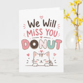 Grappige kat Donut Afscheid Collega Pensioen cadea Kaart (Gele Bloem)