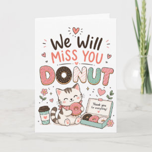 Grappige kat Donut Afscheids Cadeau Collega Pensio Kaart
