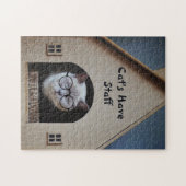 Grappige kat draagt een bril Katten hebben persone Legpuzzel (Horizontaal)