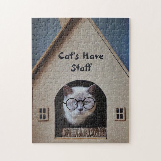 Grappige kat draagt een bril Katten hebben persone Legpuzzel (Verticaal)