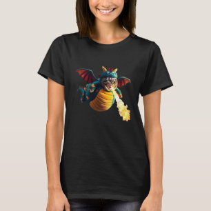 Grappige Kat Draak Kostuum Vuur Ademen Cosplay T- T-shirt