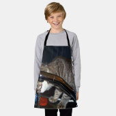 Grappige kat Drink van tap, Kinder fullprint Schor Schort (Gedragen)
