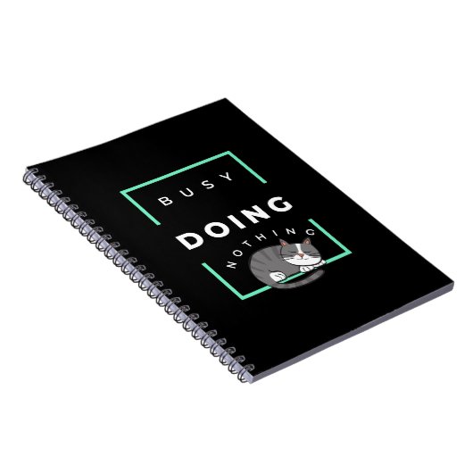 GRAPPIGE KAT DRUK MET NIKS DOEN NOTITIEBOEK (Rechterzijde)