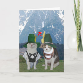 Grappige kat Duitse Valentijn voor man Feestdagen Kaart