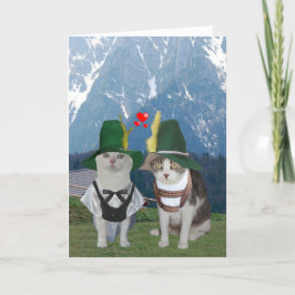 Grappige kat Duitse Valentijn voor man Feestdagen Kaart