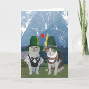 Grappige kat Duitse Valentijn voor man Feestdagen Kaart