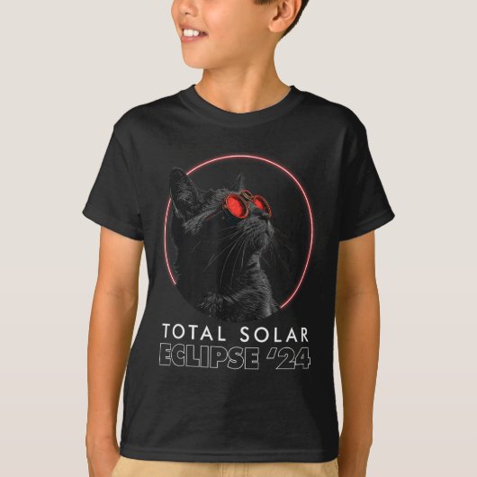Grappige Kat Eclips Bril Totaliteit Zonne T-shirt (Voorkant)