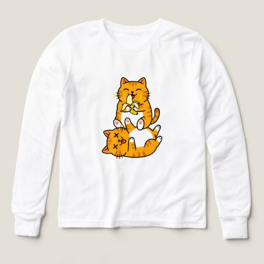 Grappige kat eet banaan Neko schattige cartoon ora (Voorkant)