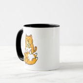 Grappige kat eet banaan Neko schattige cartoon ora Mok (Voorkant links)