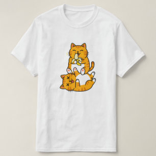 Grappige kat eet banaan Neko schattige cartoon ora T-shirt