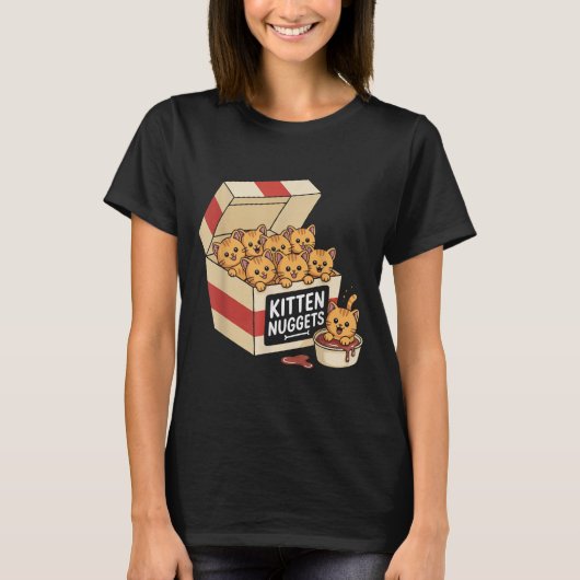 Grappige Kat Eigenaar Gift Kitten Nuggets Voedsel T-shirt (Voorkant)