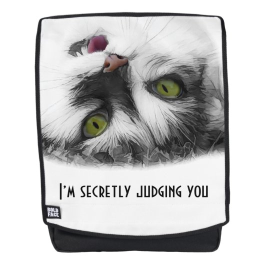 Grappige kat elegante aanpasbare rugtassen (Voorkant)