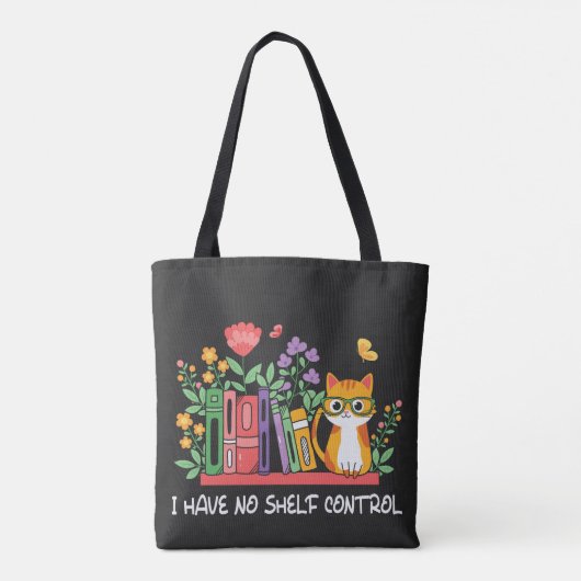 Grappige kat en boekenliefhebber tote bag (Achterkant)