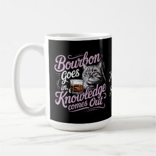 Grappige Kat en Bourbon Grafische Kennis Komt Tevo Koffiemok