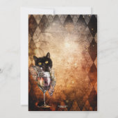 Grappige kat en cocktail Halloween Party Kaart (Achterkant)