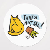 Grappige kat en een gekantelde bloempot labels (Design 2)