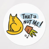 Grappige kat en een gekantelde bloempot labels (Design 1)