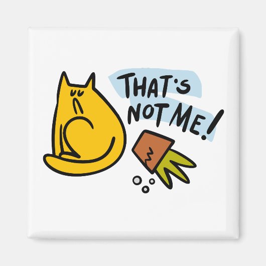 Grappige kat en een gekantelde bloempot magneet (Voorkant)