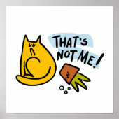 Grappige kat en een gekantelde bloempot poster (Voorkant)