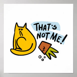 Grappige kat en een gekantelde bloempot poster