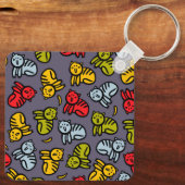 Grappige kat en een gekantelde bloempot sleutelhanger (Achterkant)