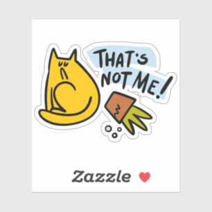 Grappige kat en een gekantelde bloempot sticker