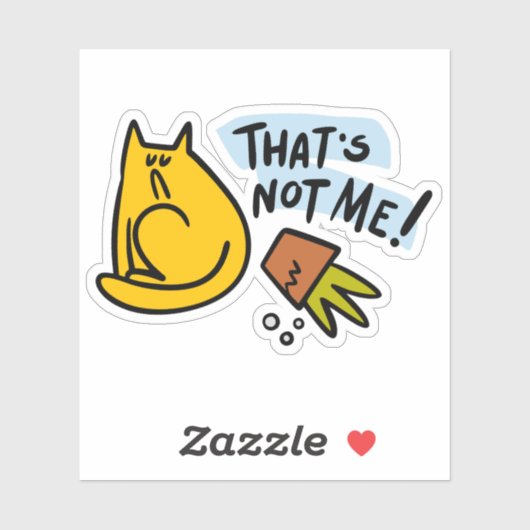 Grappige kat en een gekantelde bloempot sticker (Vel)