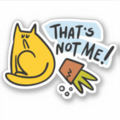 Grappige kat en een gekantelde bloempot sticker (Voorkant)