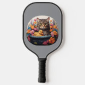 Grappige kat en eend in een mandje pickleball padd pickleball paddle (Achterkant)