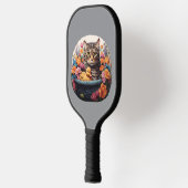 Grappige kat en eend in een mandje pickleball padd pickleball paddle (Links)