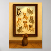 Grappige kat en hond muur kunst poster (Voorkant)