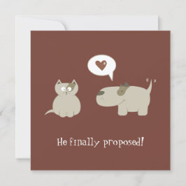 Grappige kat- en hond Save the Date uitnodiging