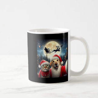 Grappige kat en hond selfie met kerstman Kerstmis Koffiemok