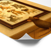 Grappige kat- en hondmuurdecoratie poster (Hoek)