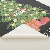 Grappige kat en kerstboom vrolijke katjes! Black Sherpa Deken (3/4)