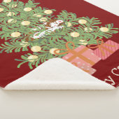 Grappige kat en kerstboom vrolijke katjes! Red Sherpa Deken (3/4)