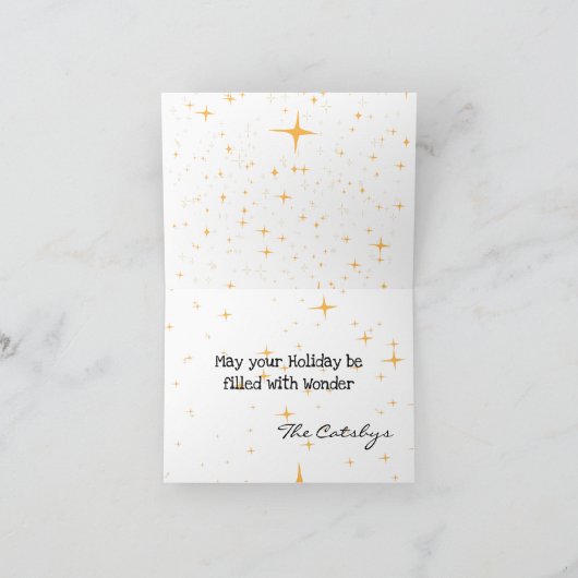 grappige kat en kousen op maat feestdagen kaart (Binnen)