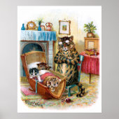  grappige kat en kraakbekken poster (Voorkant)