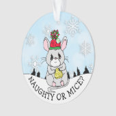 Grappige kat en muis kerst ornament (voorkant)