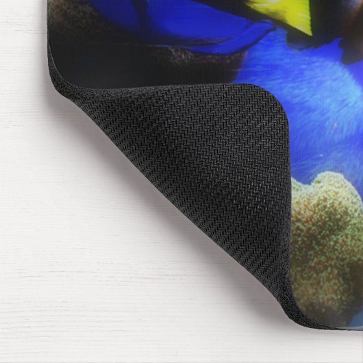 Grappige kat en vis Mousepad Muismat (Hoek)