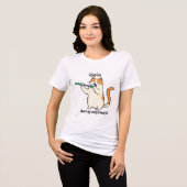 Grappige kat "Feline Fine" tandheelkundige kunst Tri-Blend Shirt (Voorkant volledig)