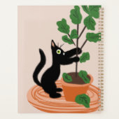 Grappige kat figurenboom in pot handgetekende planner (Achterkant)