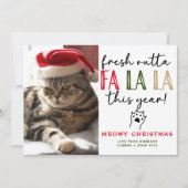Grappige Kat Foto Kerst Afbeelding Custom Humorous Feestdagenkaart (Voorkant)