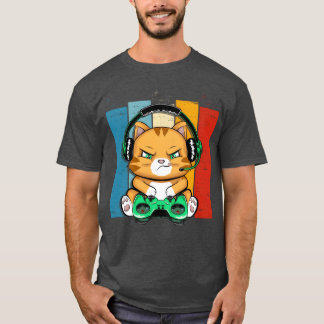 Grappige Kat Gamen Kat Liefhebber Kawaii Video Gam T-shirt